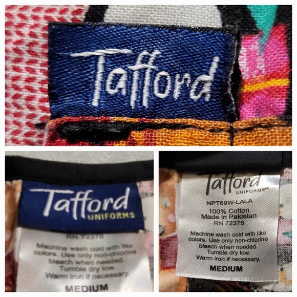 🎅 BUNDLE 3 Christmas Scrub Tops medium Holiday Tafford M - Picture 3 of 7